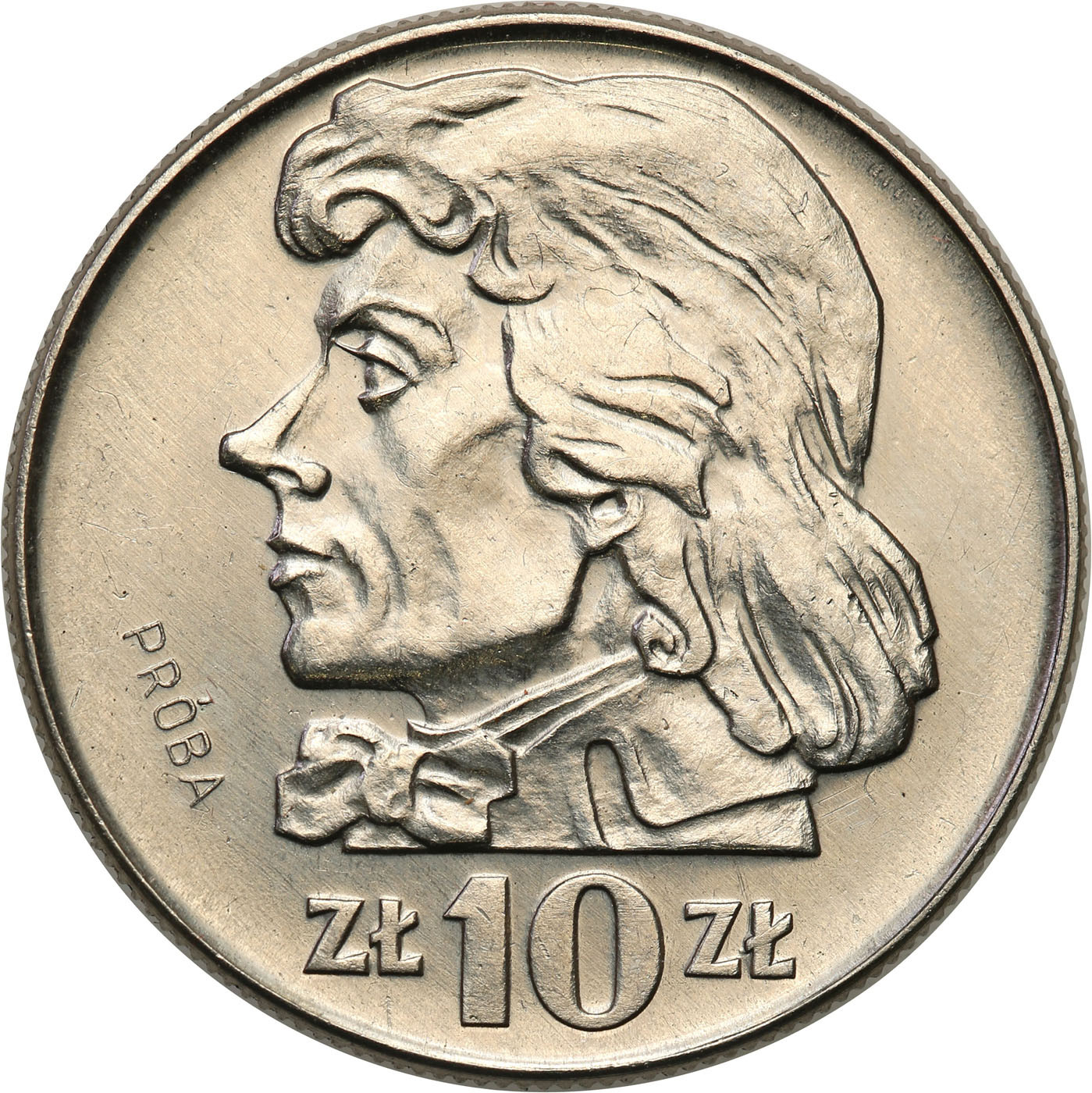 PRL. PRÓBA Nikiel 10 złotych 1966 Kościuszko